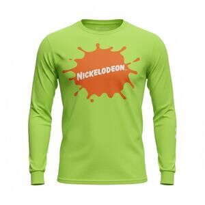 Nickelodeon Slime Logo Green Long Sleeve Shirt Adult S New